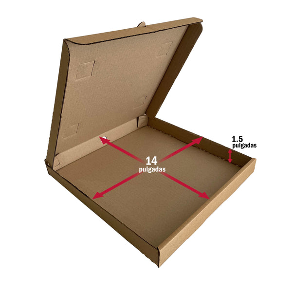 25 Cajas para Pizzas de 14 pulgadas ( $ 14.02 x caja )